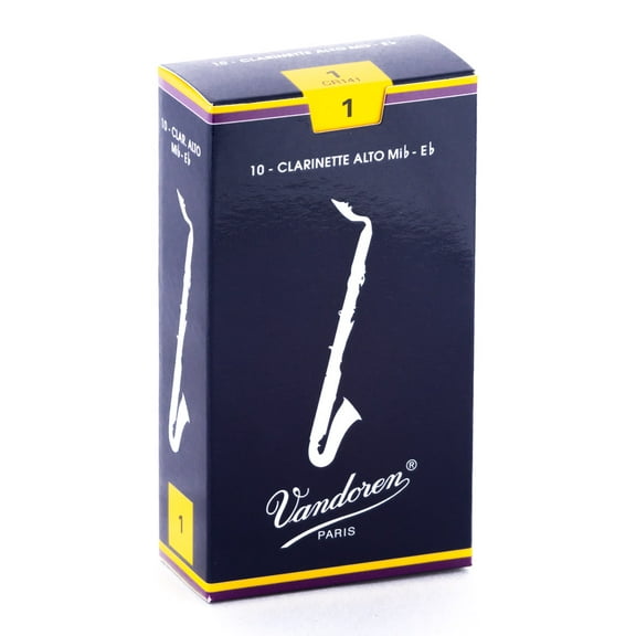 Vandoren Alto Clarinet Traditional Reeds Strength #1; Box of 10