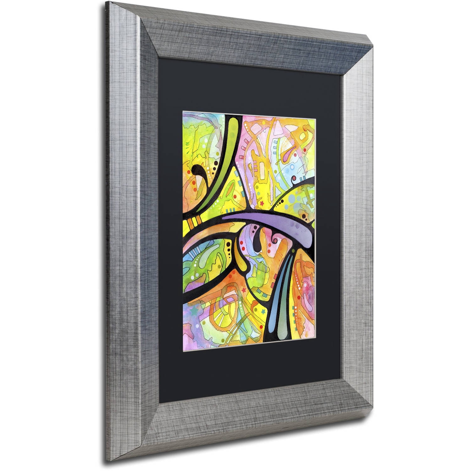 Trademark Fine Art "Abstract" Canvas Art by Dean Russo, Black Matte, Silver Frame