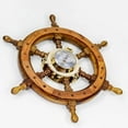 thumbnail image 6 of Nagina International Pirate Style Nautical Wood Crafted Ship Wheel | Teak Finish | Captain Maritime Beach Home Decor Gift (16 Inches), 6 of 6