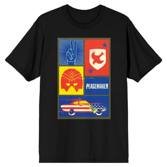 Peacemaker Collage Art Men's Black T-shirt-Medium