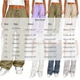 thumbnail image 3 of LUVDA Cargo Pants for Women High Waist Drawstring Wide Leg Joggers with Pockets and Adjustable Cuffs, 3 of 6