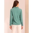 thumbnail image 4 of DARING DIVA Work Office Blouse Pleated Top Shirt XS Mint Blue, 4 of 6