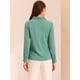 thumbnail image 4 of Blusa Elegante de Oficina para mujer Allegra K Camisa Plisada con cuello de Lazo Azul Menta S, 4 of 5