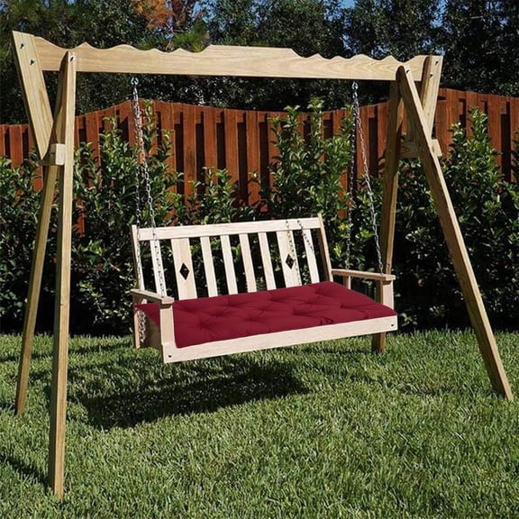 Outdoor Swing Cushions,Waterproof Swing Cushions 2 Seater Replacement,Outdoor Thickened Bench Cushion,Patio,Backyard,Garden and Lawn (Wine 39x19 in)