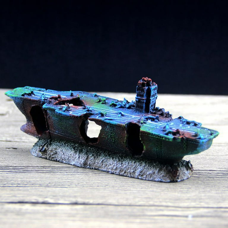 Aircraft carrier top aquarium ornament