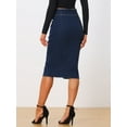 thumbnail image 3 of DARING DIVA Women's Denim Split Hem Pencil Jean Midi Skirts XS Dark Blue, 3 of 6