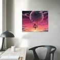 thumbnail image 3 of Nawypu Girl Swinging On A Swing On Full Moon, Girl Room Wall Art, Colorful Cloudy Canvas, Cloudy Painting, Poster for Room Aesthetics Canvas Wall Art Poster And Print, 3 of 4