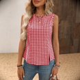 thumbnail image 3 of Tank Tops For Women Red Womens Tops Fashion Sleeveless Plaid Neck Cropped Summer Womens Tank Tops, 3 of 5