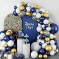 thumbnail image 1 of Navy Blue and Gold Balloon Arch Kit, 102PCS of Blue, Gold, and White Balloons with Confetti Balloons for Party Decorations, Matte Latex Suit_Perfect Gift, 1 of 5