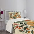 thumbnail image 3 of Ambesonne Monstera Quilted Bedspread Set 2 Pcs, Modern Abstract Botanic, Twin Size, Burnt Sienna Pale Seafoam, 3 of 5