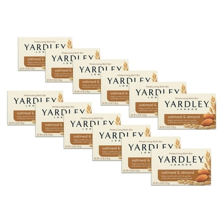 Lot de 12 - Savon à l'Avoine et aux Amandes Yardley, 4 Oz