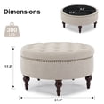 thumbnail image 3 of JURANYAZHU 31.5 Inch Oversized Storage Ottoman, Upholstered Storage Seat, with Reversible Lid, Multifunctional As a Coffee Table, Linen Fabric, for Living room,Bedroom,Light Brown, 3 of 6