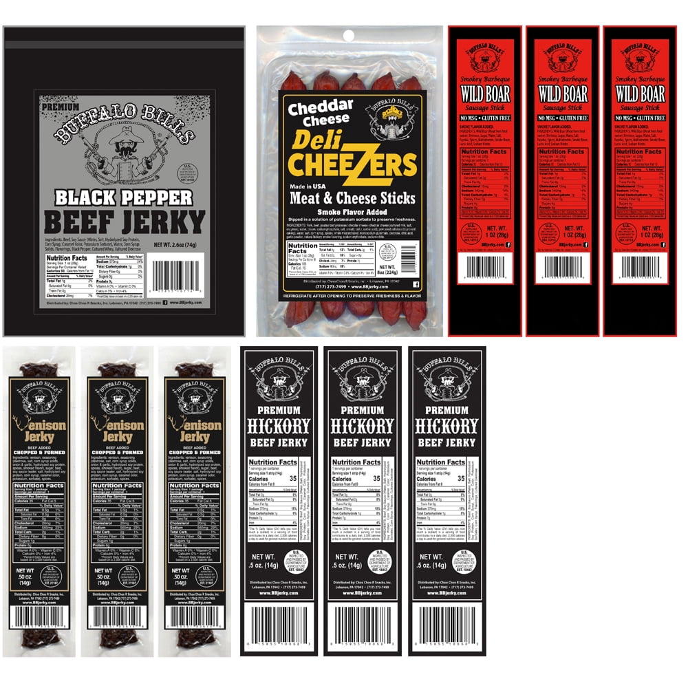 Buffalo Bills Low Calorie Jerky & More Gift Box (20 meat snacks with 70 calories or less)