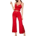 thumbnail image 2 of Asgosdo Cute Lingerie for Women Valentine's Day Lace Bodysuit V Neck Nightgown Sleepwear Red S, 2 of 5