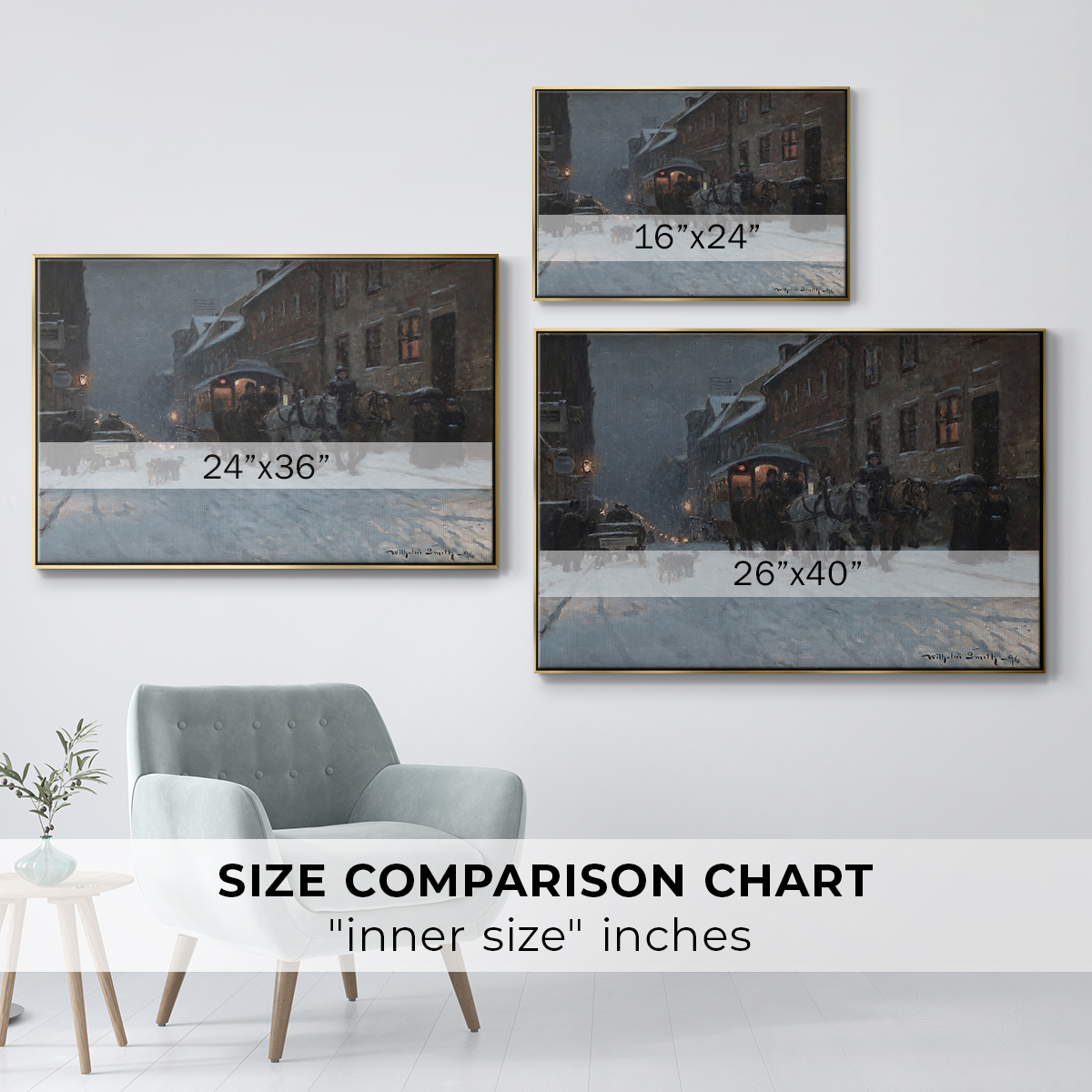 Vintage Landscape-CCCLXXXIV By Wexford Home Framed in Gold Wood Gallery Wrapped Canvas 17 in. x 25 in.