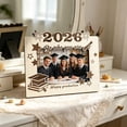 thumbnail image 2 of YYV Graduation Commemorative Wooden Photo Frame with Doctoral Cap Scroll Design Solid Wood Keepsake Display Frame for Diploma Photos Ceremony Gift Graduate Memory Frame keepsake gift, 2 of 5