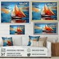 thumbnail image 4 of Designart "Sailboat Sailing harmonies I" Sailing Boat Floater Framed Wall Art Living Room, 4 of 7