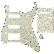 IKN 4Ply Aged Pearl Strat HSS Pickguard Scratch Plate Guitar BackPlate Set for Standard Strat Modern Style Guitar Part
