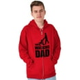 thumbnail image 3 of Walking Dad Nerdy Zombie Movie Lover Men's Big & Tall Graphic Zip Up Hoodie Brisco Brands 2X, 3 of 4