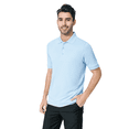 thumbnail image 5 of Zfeel Men's Short Sleeve Mesh Polo, Dry Fit Moisture Wicking 100% Polyester Shirt, Light Blue, 1-Pack, 5XL, 5 of 6