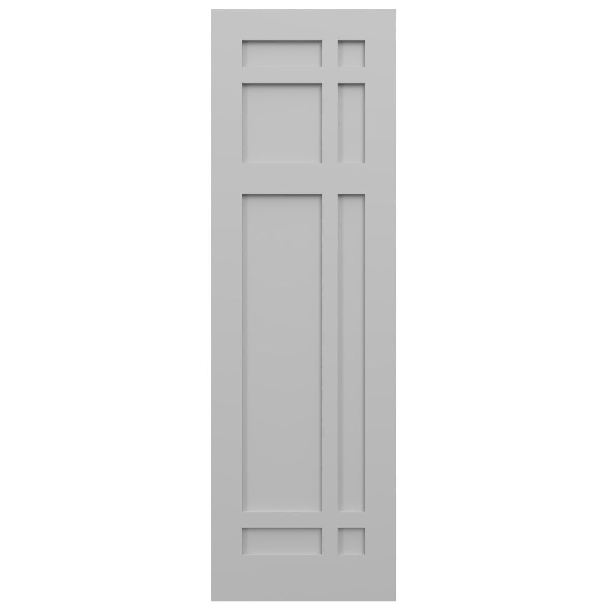 Ekena Millwork 18"W x 55"H True Fit PVC San Juan Capistrano Mission Style Fixed Mount Shutters, Primed (Per Pair - Hardware Not Included)