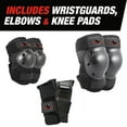 thumbnail image 6 of Eight Ball Black Pads for Bike, Skate, and Scooter, 3pk, Youth 8+, 6 of 6