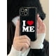 thumbnail image 2 of One Alphabet & Heart Print Precise Holes Phone Case For Iphone, 2 of 3
