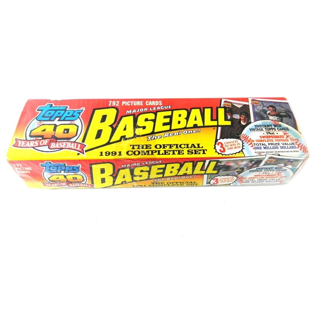 Tarjetas de béisbol Topps 1991 juego completo sellado de fábrica