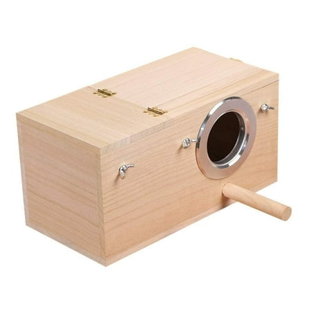 YJJKJ Pet Wood Parakeet Budgie Cockatiel Breeding Nesting Bird Avery Cage Box (L)