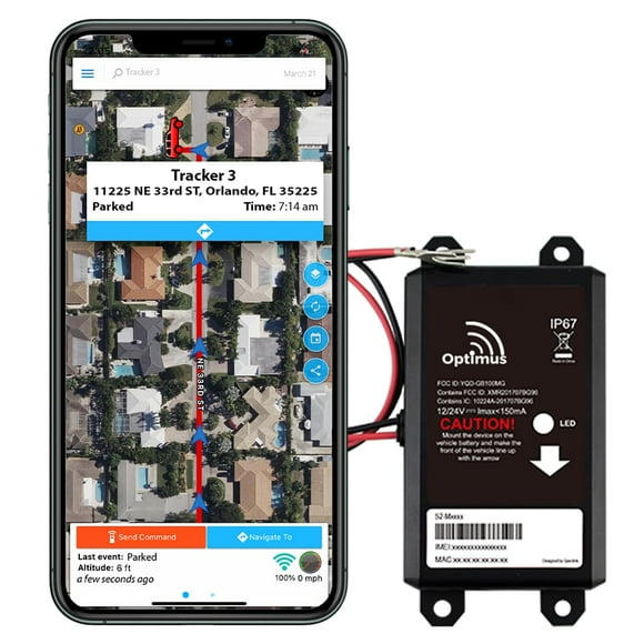 Rastreador GPS OPTIMUS cableado para vehículos, fácil instalación