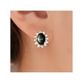 thumbnail image 6 of RYLOS Jewelry For Women Yellow Gold Plated Silver Birthstone Jewelry Ring, Earring & Pendant Necklace Gemstone & Diamonds 6X4MM  Black Star Sapphire  Birthstone Womens Jewelry Matching  Friendship, 6 of 10