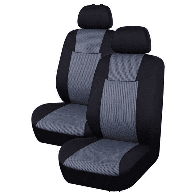 AutoTrends Low Back Seat Cover, Cranberry, 2-pc-Black/Grey