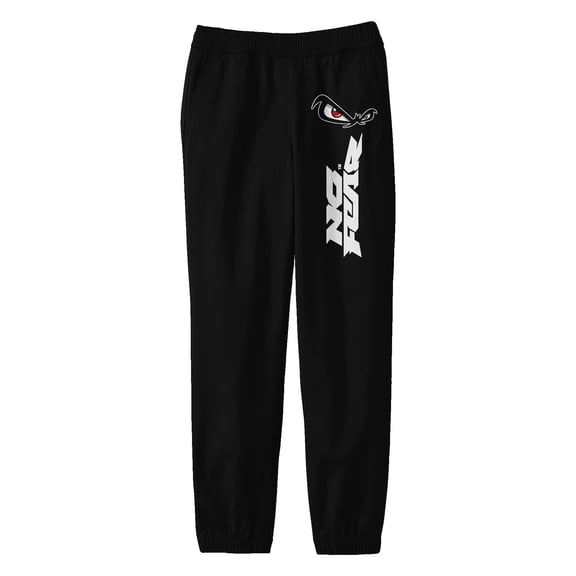 No Fear Eye Icon Boy's Black Jogger Pants-Medium
