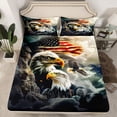 thumbnail image 2 of Castle Fairy Animal Eagle 4pcs Bed Sheets for Adults Female Men,Vintage American Flag King Sheets,Mountain Sea Super Cozy Sheet Set,Microfiber Bedroom Decor, 2 of 7