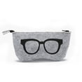 thumbnail image 4 of tredstone Glasses Pattern Felt Glasses Box Bags Zipper Closure Eyewear Pouch Light Portable Glasses Protective Organizer, 4 of 6