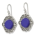 thumbnail image 2 of Sterling Silver Oxidized Dyed Agate Filigree Fancy Dangle Earrings, 2 of 3