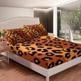 thumbnail image 4 of Erosebridal Leopard Print Bed Sheets Set Full,Brown Cheetah Sheet Set for Adult,Abstract Leopard Skin Sheets,Valentine's Day Flat Fitted Sheet with 2 Pillowcases Microfiber, 4 of 5