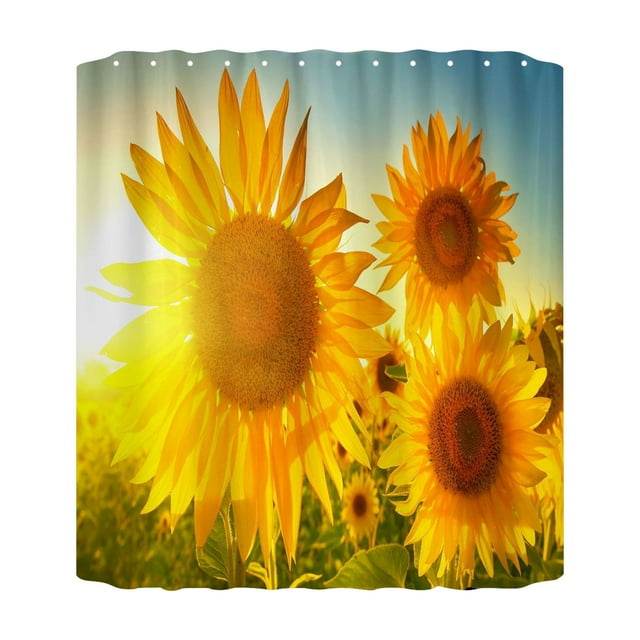Shower Curtain 70x70 Inch With 12 Plastic Hooks Waterproof Bathroom Heavy Side Machine Washable Quick Dry