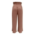 thumbnail image 5 of Xihbxyly Linen Pants for Women Womens Pants Cotton Linen Long Lounge Pants Drawstring Back Elastic Waist Pants Casual Trousers with Pockets, Brown, S, 5 of 5