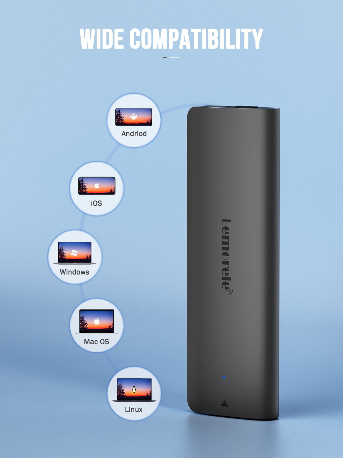 NVMe Solid-State Drive Enclosure, 10Gbps Transmission, Large Capacity 4TB, Tool-Free Disassembly and Assembly, SSD Enclosure Compatible with Windows/Macos/Android/Ios/Linux