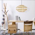 thumbnail image 2 of 1 Light Natural Chandelier 11 inch Pendant Lamp Hanging Light Fixture with Shade, 2 of 7
