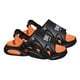 thumbnail image 3 of Sandalias deslizantes para hombre, sandalias de playa con punta abierta, antideslizantes, a la moda, para viajar y caminar Negro Naranja 40 41, 3 of 8