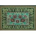 thumbnail image 1 of Ahgly Company Indoor Rectangle Persian Turquoise Blue Traditional Area Rugs, 2' x 5', 1 of 4