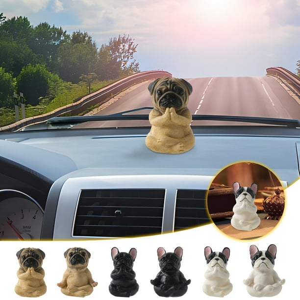 Figurita de resina para cachorros de yoga - Decoración artesanal para el hogar y la oficina, adorno para el salpicadero del coche, regalo para fiestas y ocasiones especiales