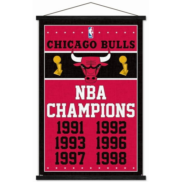 NBA Chicago Bulls - Champions 13 Wall Poster with Magnetic Frame, 22.375" x 34"