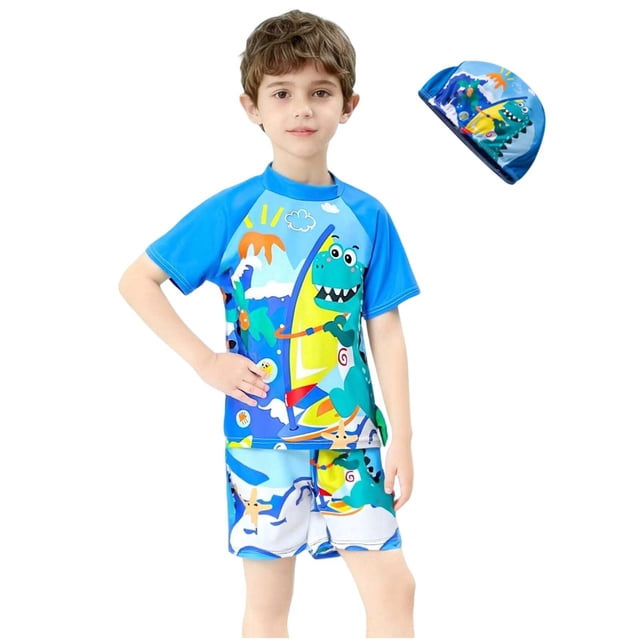 Swimsuit Shorts Pcfor Girls Short Sleeve Rash Guard Sun Protective Upf Swimwear 2 Pc Set