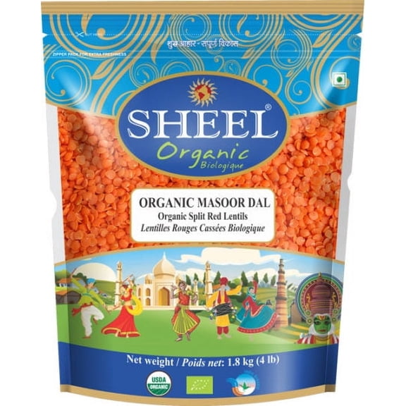 Sheel Organic Red Split Lentil / Masoor Dal 4 lbs
