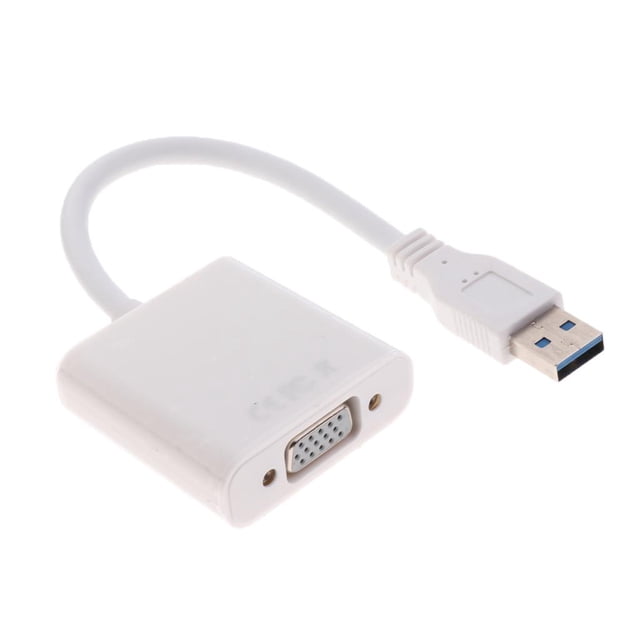 Adaptador USB 3.0 A VGA Convertidor De Monitor De Video VGA De Pantalla Múltiple 1920x1080 Blanco Hugo Adaptador USB a VGA