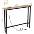thumbnail image 3 of 39" Console Table with Power Outlet, 5.9" Narrow Sofa Table, Oak | Entryway Table with Charging Station & 4.9 Ft Extension Cord & Adjustable Feet, behind Couch Table for Living Room, Hallway, 3 of 7