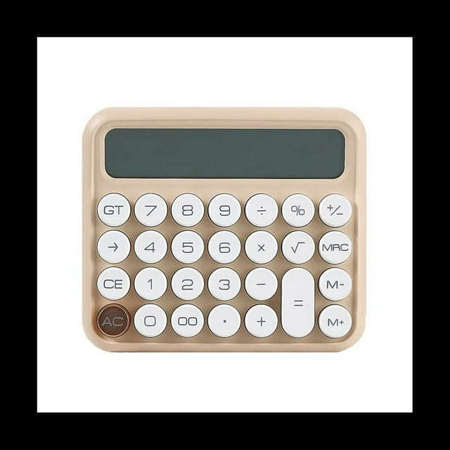 12 Digits Mechanical Switch Calculator LCD Display Desktop Calculator Button Financial Calculator Beige,1 x Mechanical Switch Calculator,Beige